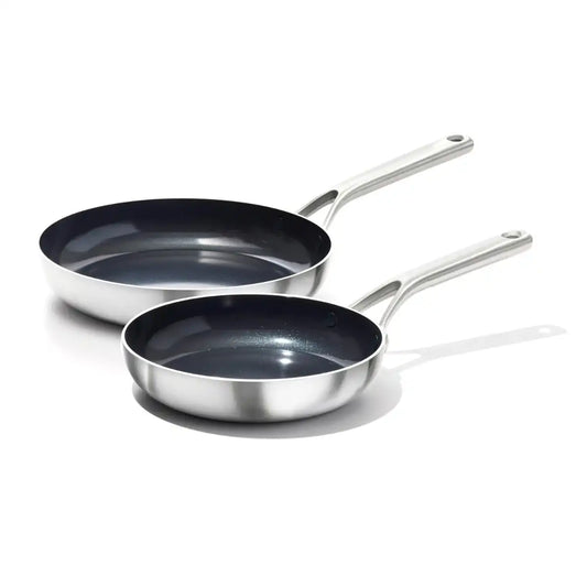 Stainless Steel Mira Series 2 Pack Frypans - Ceramic