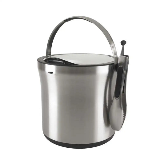 Steel Ice Bucket & Tong Set