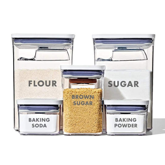8-Piece Prelabeled Baking POP Container Set – Storm Blue