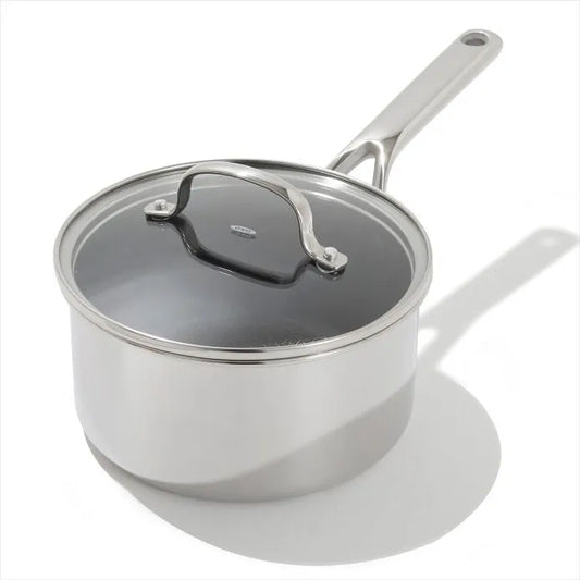Trident Hybrid Non-Stick Stainless Steel 2.5 Qt Saucepan with Lid
