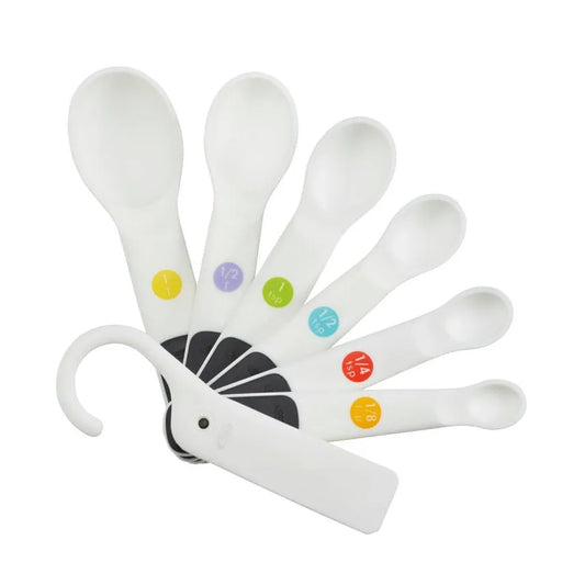 7 Piece Plastic Measuring Spoons - White