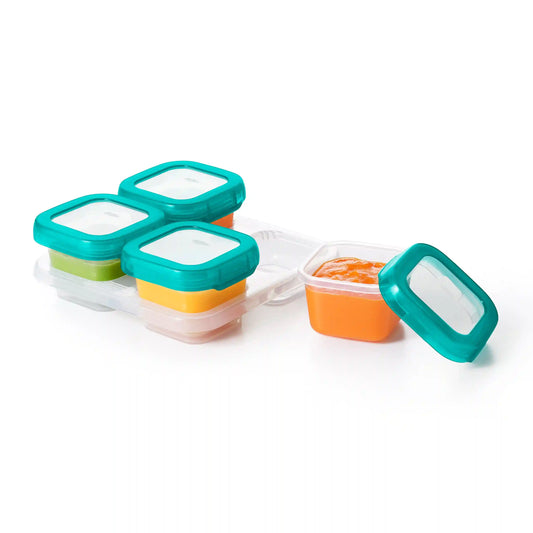 4 Oz Baby Blocks™ Plastic Freezer Storage Containers - Tot Teal