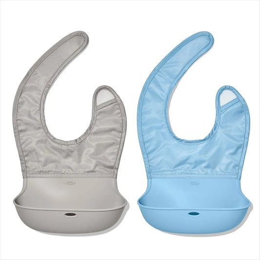 Roll-Up Bib 2 Pack - Drizzle & Dusk